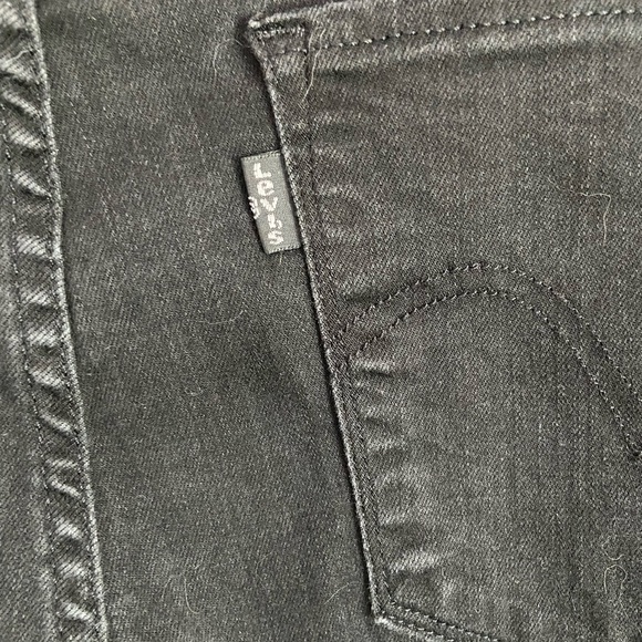 LEVIS Classic Straight Womens Jeans Black Denim Soft Stretch Mid Rise Dark Sz 14 - Picture 4 of 10